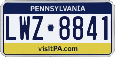 PA license plate LWZ8841