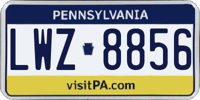 PA license plate LWZ8856