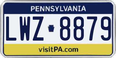 PA license plate LWZ8879