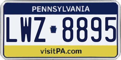 PA license plate LWZ8895