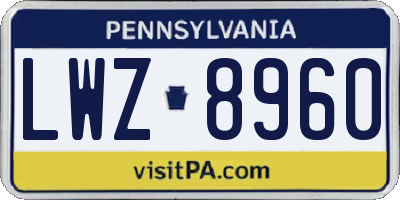 PA license plate LWZ8960