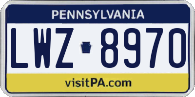 PA license plate LWZ8970