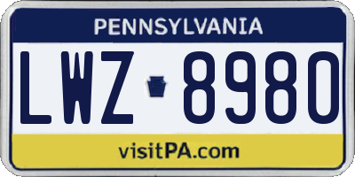 PA license plate LWZ8980