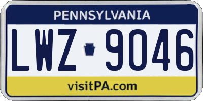 PA license plate LWZ9046