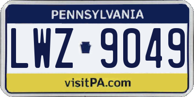 PA license plate LWZ9049