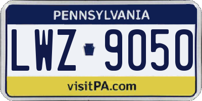 PA license plate LWZ9050
