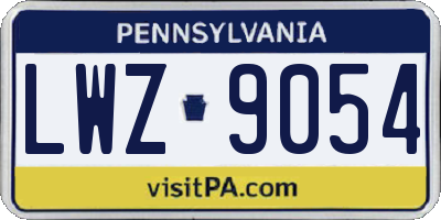 PA license plate LWZ9054