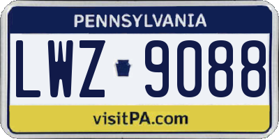 PA license plate LWZ9088