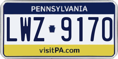 PA license plate LWZ9170
