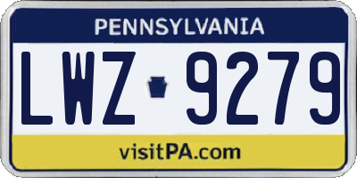 PA license plate LWZ9279