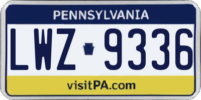 PA license plate LWZ9336