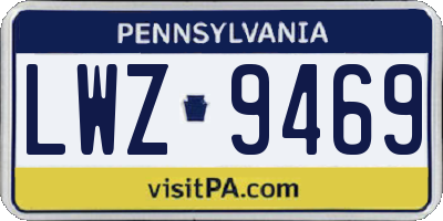 PA license plate LWZ9469