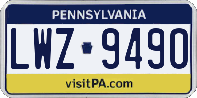 PA license plate LWZ9490