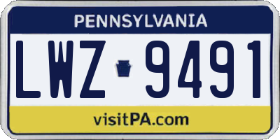 PA license plate LWZ9491