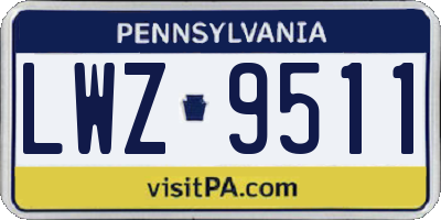 PA license plate LWZ9511