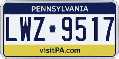 PA license plate LWZ9517