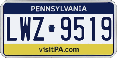 PA license plate LWZ9519