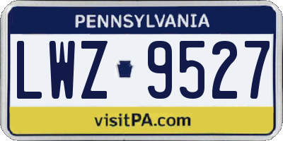 PA license plate LWZ9527
