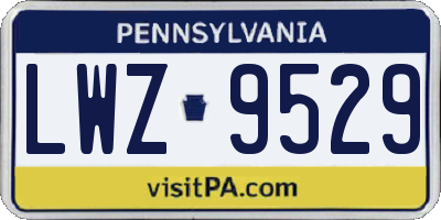 PA license plate LWZ9529