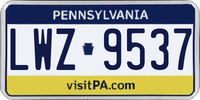 PA license plate LWZ9537
