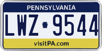 PA license plate LWZ9544