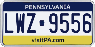 PA license plate LWZ9556