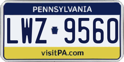PA license plate LWZ9560