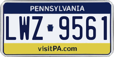 PA license plate LWZ9561