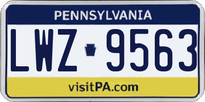 PA license plate LWZ9563