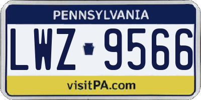 PA license plate LWZ9566