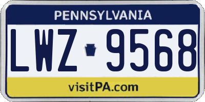 PA license plate LWZ9568