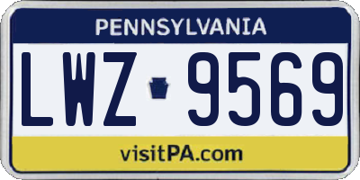 PA license plate LWZ9569