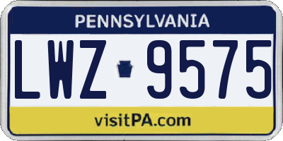 PA license plate LWZ9575