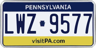 PA license plate LWZ9577