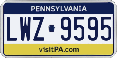 PA license plate LWZ9595