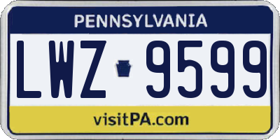 PA license plate LWZ9599