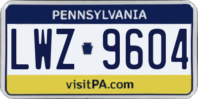 PA license plate LWZ9604