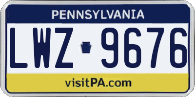 PA license plate LWZ9676