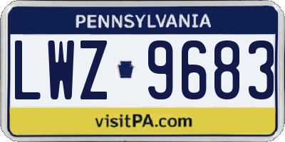 PA license plate LWZ9683