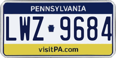 PA license plate LWZ9684