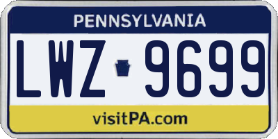 PA license plate LWZ9699