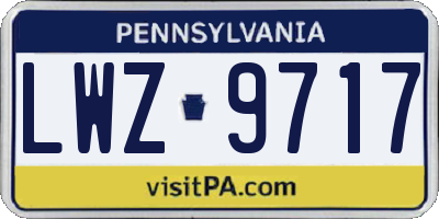 PA license plate LWZ9717