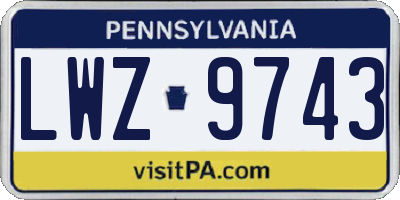 PA license plate LWZ9743