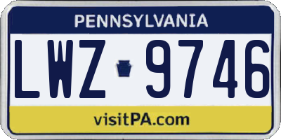 PA license plate LWZ9746