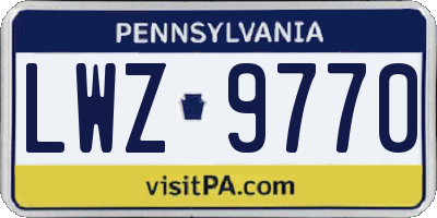 PA license plate LWZ9770