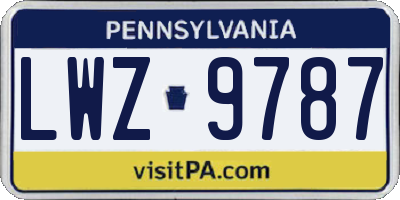 PA license plate LWZ9787