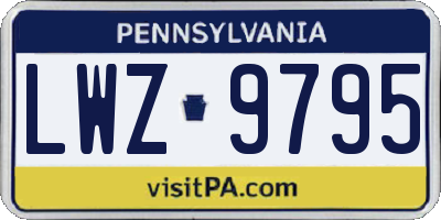 PA license plate LWZ9795