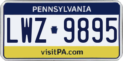 PA license plate LWZ9895