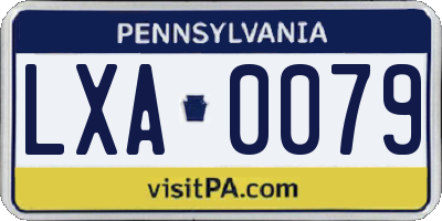 PA license plate LXA0079