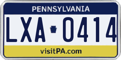 PA license plate LXA0414